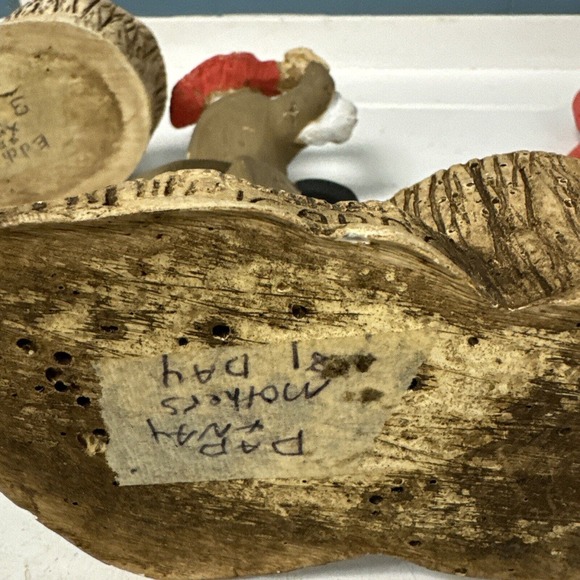 Vintage Set Of 4‎ Ricardo Clowns Driftwood Statue Quirky Folk Art HandPainted - Picture 7 of 10